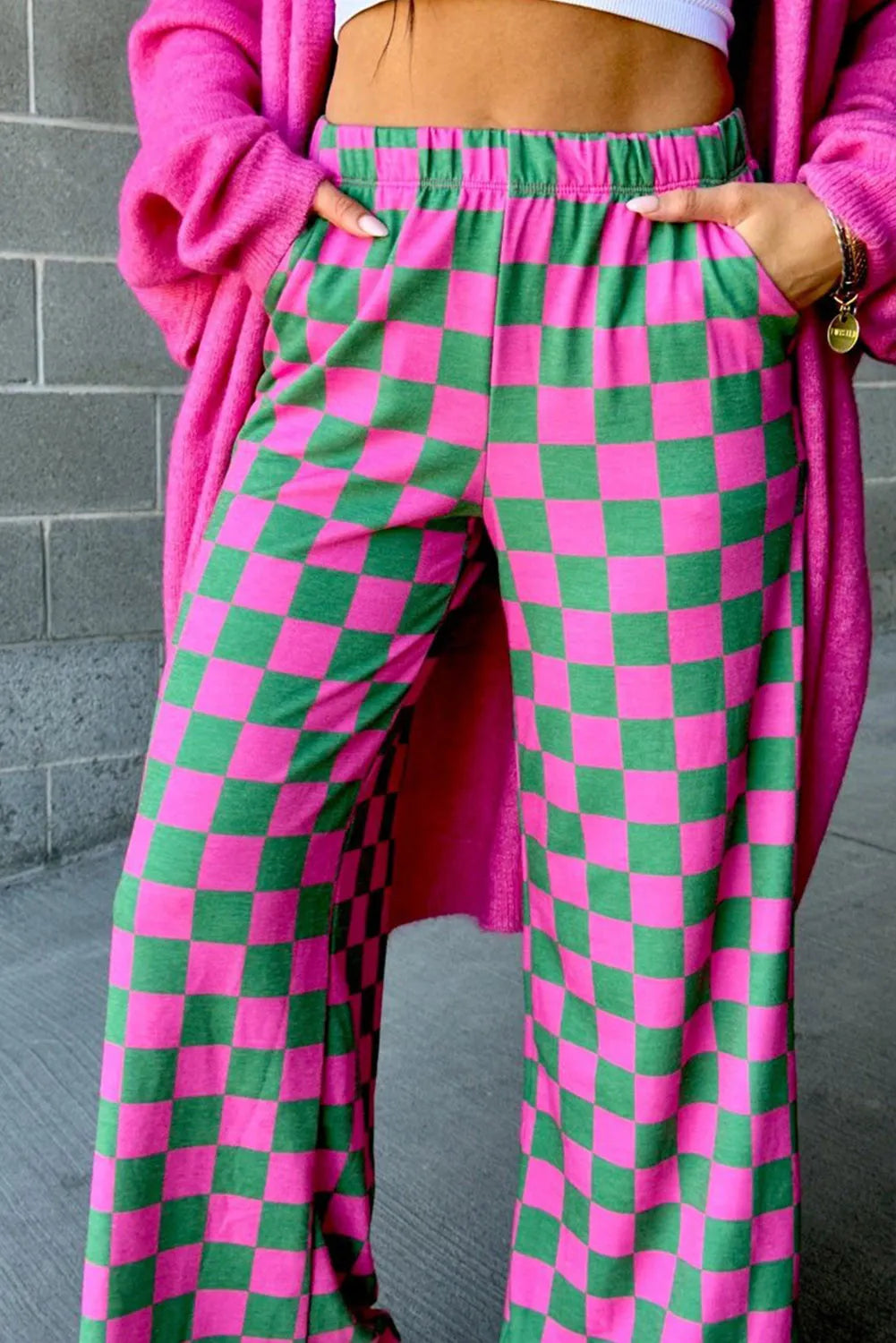 Checkered Wide Leg Pants 891c1a6f-de8f-4698-b39e-df722844098f-Max Trendsi