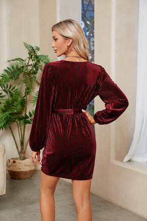 Ribbed Tie Front Mini Dress 8949da044dd946eb80f65d096b1722a0-Max Glownestbest