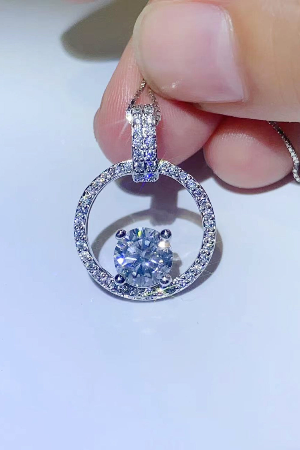 1 Carat Moissanite 925 Sterling Silver Necklace 894f3bf1016d4f97a7ad0dd6352cf8ce-Max Trendsi