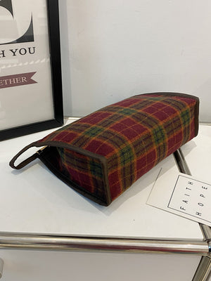Contrast Plaid Clutch with Zipper 89adb4fb-e001-426c-a9cc-061c3db00c26-Max Trendsi