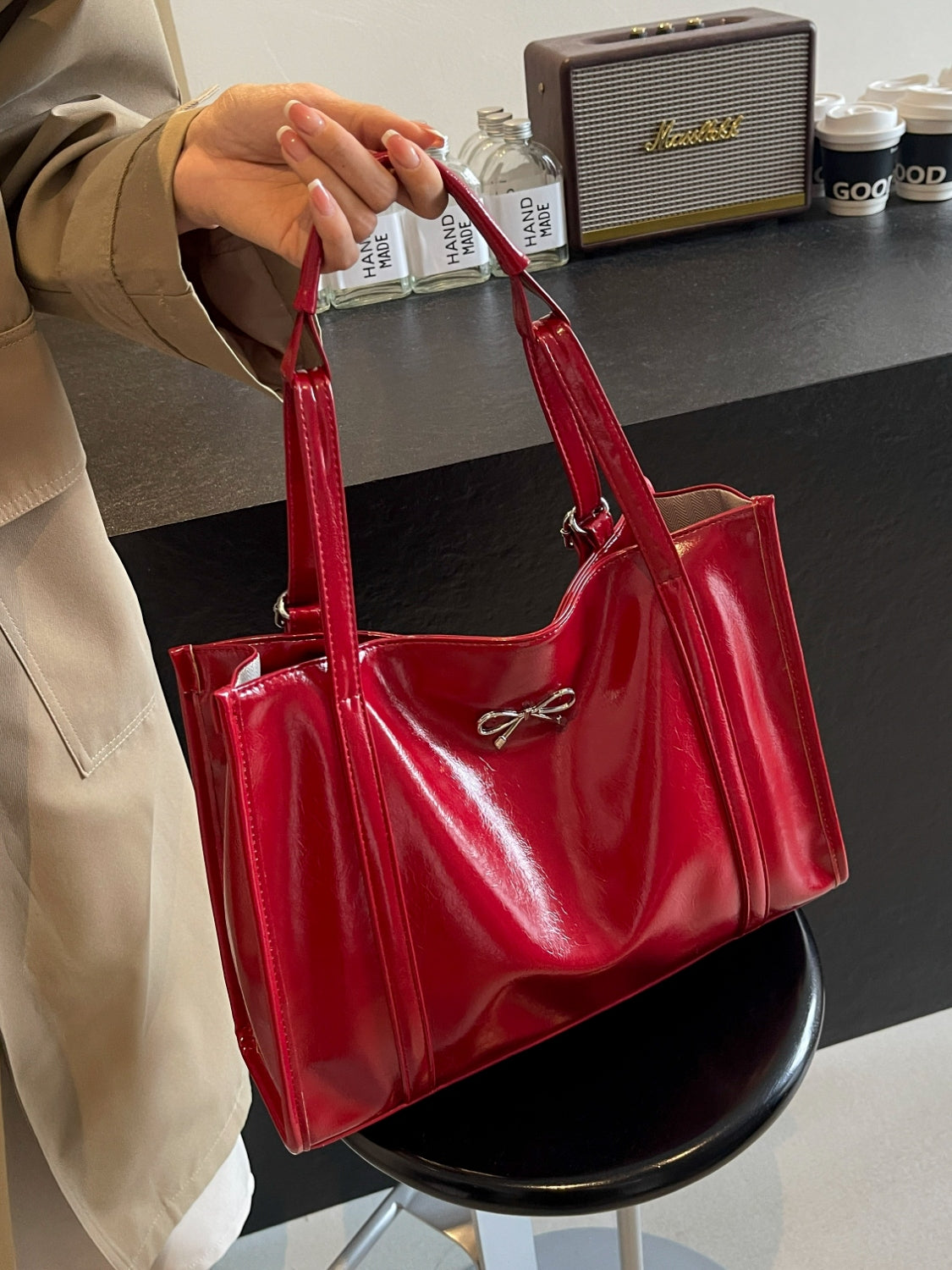 PU Leather Bow Shoulder Bag 8a4cd6f6-b042-4903-97df-36e1a024b3c3-Max Trendsi