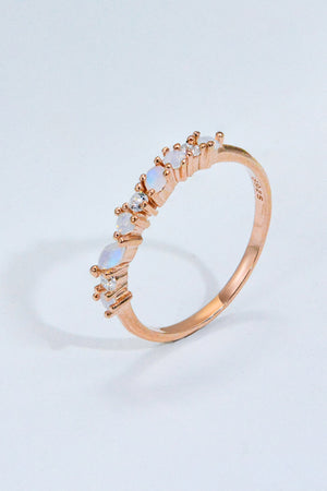 Moonstone and Zircon Decor Ring 8a6d611ab9484beba0a980fa077645b1-Max Trendsi