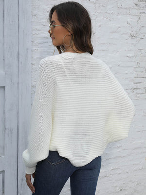 Bat Sleeve Open Front Short Cardigan 8a98527a120c452fb302c6cacb794222-Max Glownestbest