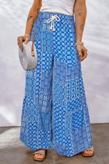 Full Size Drawstring Printed Wide Leg Pants Blue 8b1788d1-7abe-4c16-bea6-ac692603bd21-Max Trendsi
