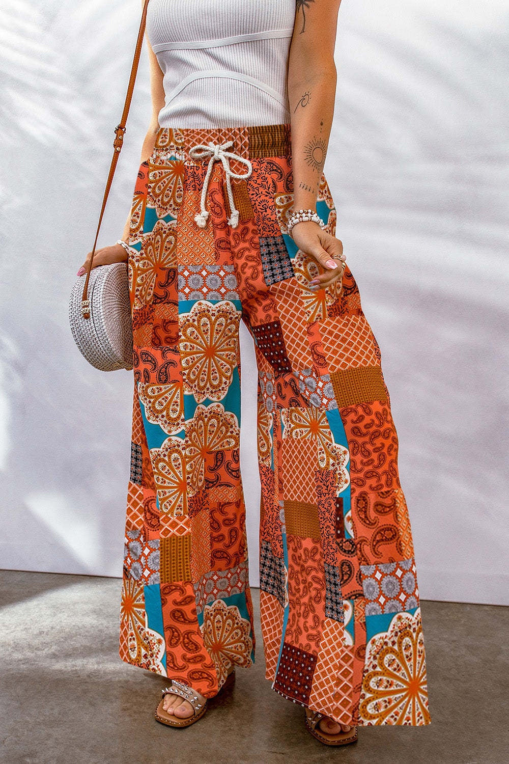 Full Size Drawstring Printed Wide Leg Pants 8b58a033-b426-4af3-8a14-8c7f319f50e8-Max Trendsi