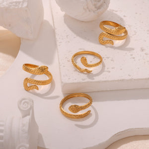 Titanium Steel Snake Shape Bypass Ring 8b77a07a-23b5-42fd-8c96-b27b25e694d1-Max Trendsi