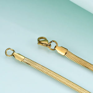 18K Gold Plated Pop Snake Bone Chain Necklace 8c347968-6bfe-455d-9c06-57d1844423a4 Artshiney