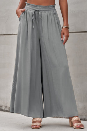 Drawstring Waist Wide Leg Pants 8c5cb1bc6c8f4796ab06375e98ad9242-Max Trendsi