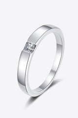 Inlaid Moissanite Rhodium-Plated Ring Silver 8d11b0dbf9d04087a37fbe531838583b-Max Trendsi
