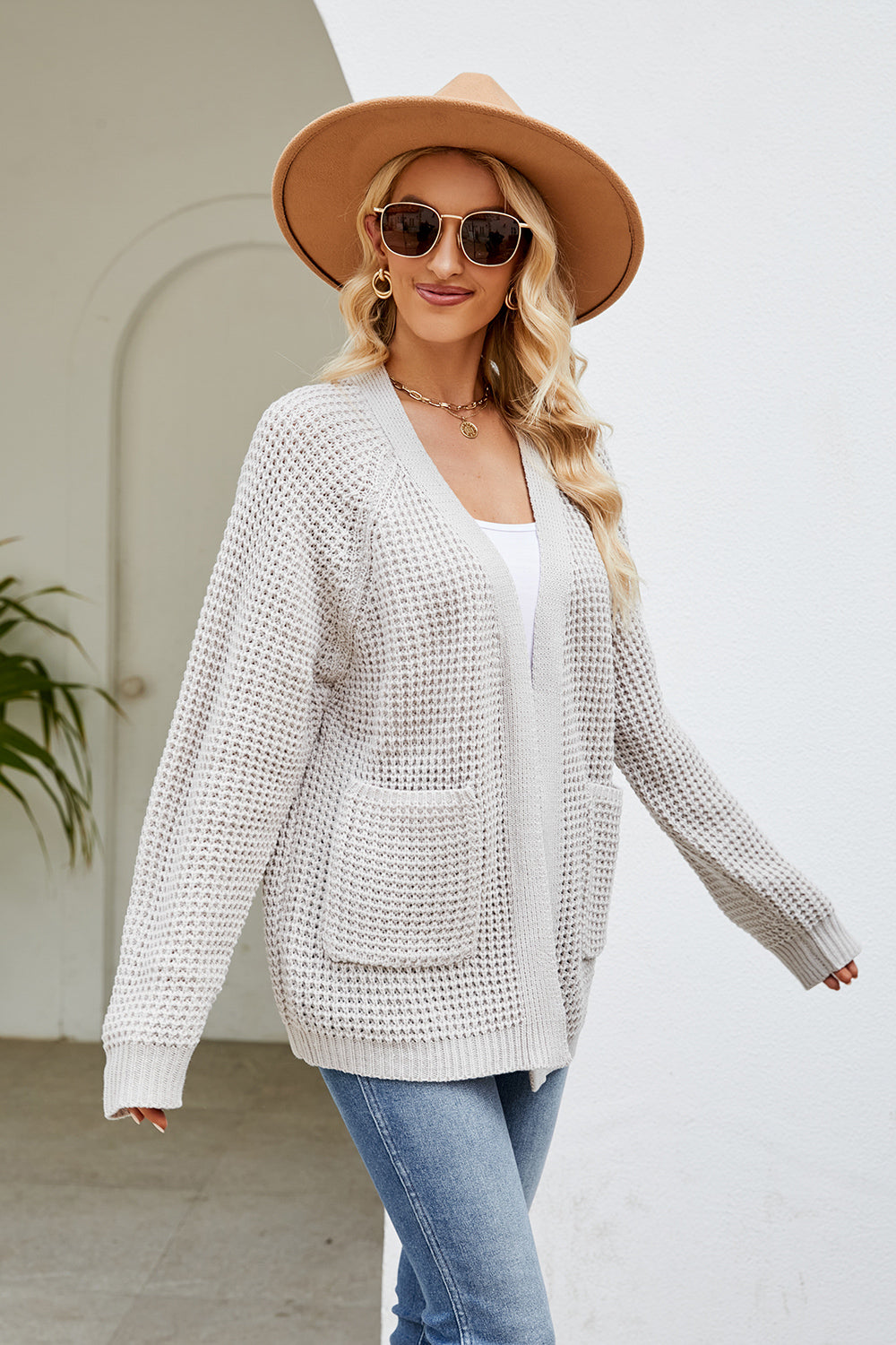 Open Front Long Sleeve Cardigan with Pockets 8d3c33e7e0944b9f89ae0ce1869273b0-Max Glownestbest