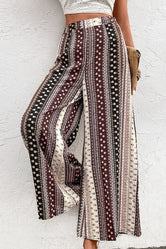 Shiny Floral High Waist Wide Leg Pants Multicolor 8ddd7674c5b7401e974e553796abdf9d-Max Trendsi
