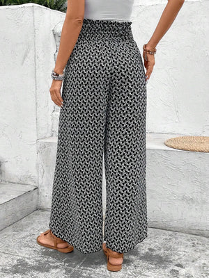 Tied Printed Wide Leg Pants 8de00299-3c05-4413-a00e-b58070187860-Max Trendsi