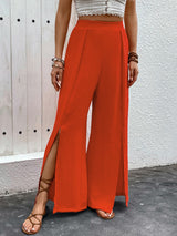Perfee Slit Wide Leg Pants Orange-Red 8f0874d3-2640-4237-93e5-092e7ec54f2a-Max Trendsi