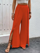 Perfee Slit Wide Leg Pants Orange-Red 8f0874d3-2640-4237-93e5-092e7ec54f2a-Max Trendsi