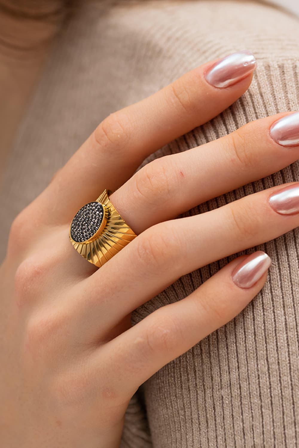 Wide Band Stainless Steel Open Ring 8f14eeb7e95e4958ac1d77e45a68bcbb-Max Trendsi