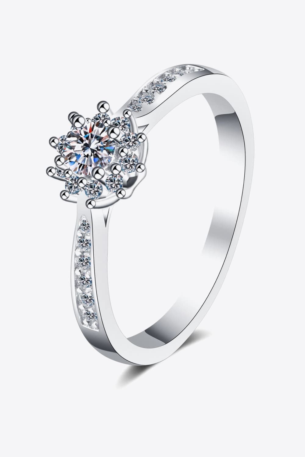 Moissanite Rhodium-Plated Snowflake Ring 8f1dad627ac74ae5bb1645a07daacb7a-Max Trendsi
