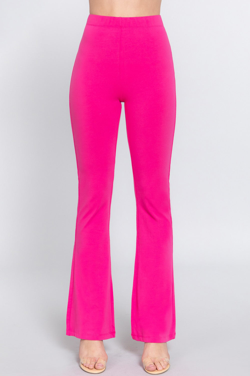 ACTIVE BASIC Waist Elastic Slim Flare Yoga Pants 8ff8ec6b-3539-4d21-a7b0-279956a754f6-Max Trendsi