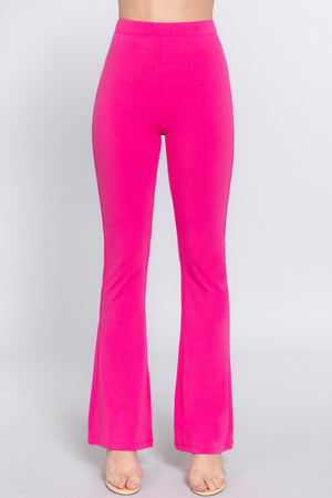 ACTIVE BASIC Waist Elastic Slim Flare Yoga Pants 8ff8ec6b-3539-4d21-a7b0-279956a754f6-Max Trendsi
