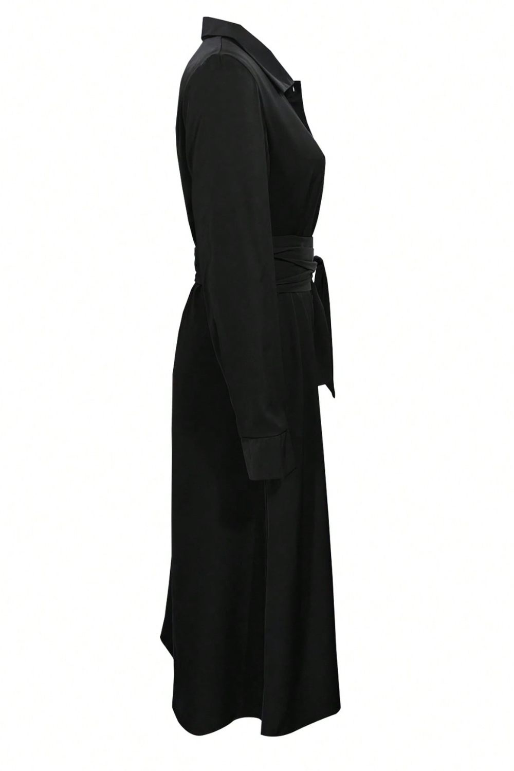 Collared Neck Long Sleeve Midi Shirt Dress 90473586-1458-4cc3-9646-78019f667add-Max Trendsi