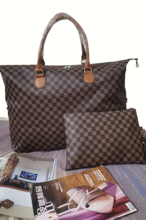 Checkered Two-Piece Bag Set 904ad832b6f34a86a493428caac9d593-Max Trendsi