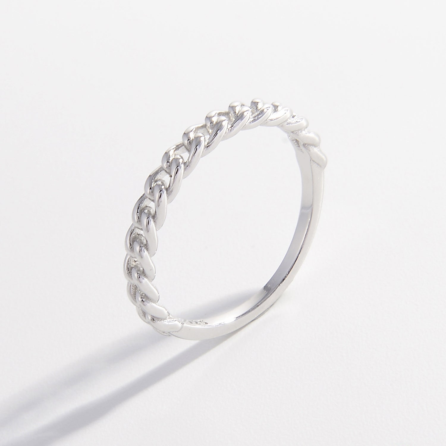 925 Sterling Silver Curb Chain Ring 90c166d8-da41-4612-b89b-e807885c33fa-Max Trendsi