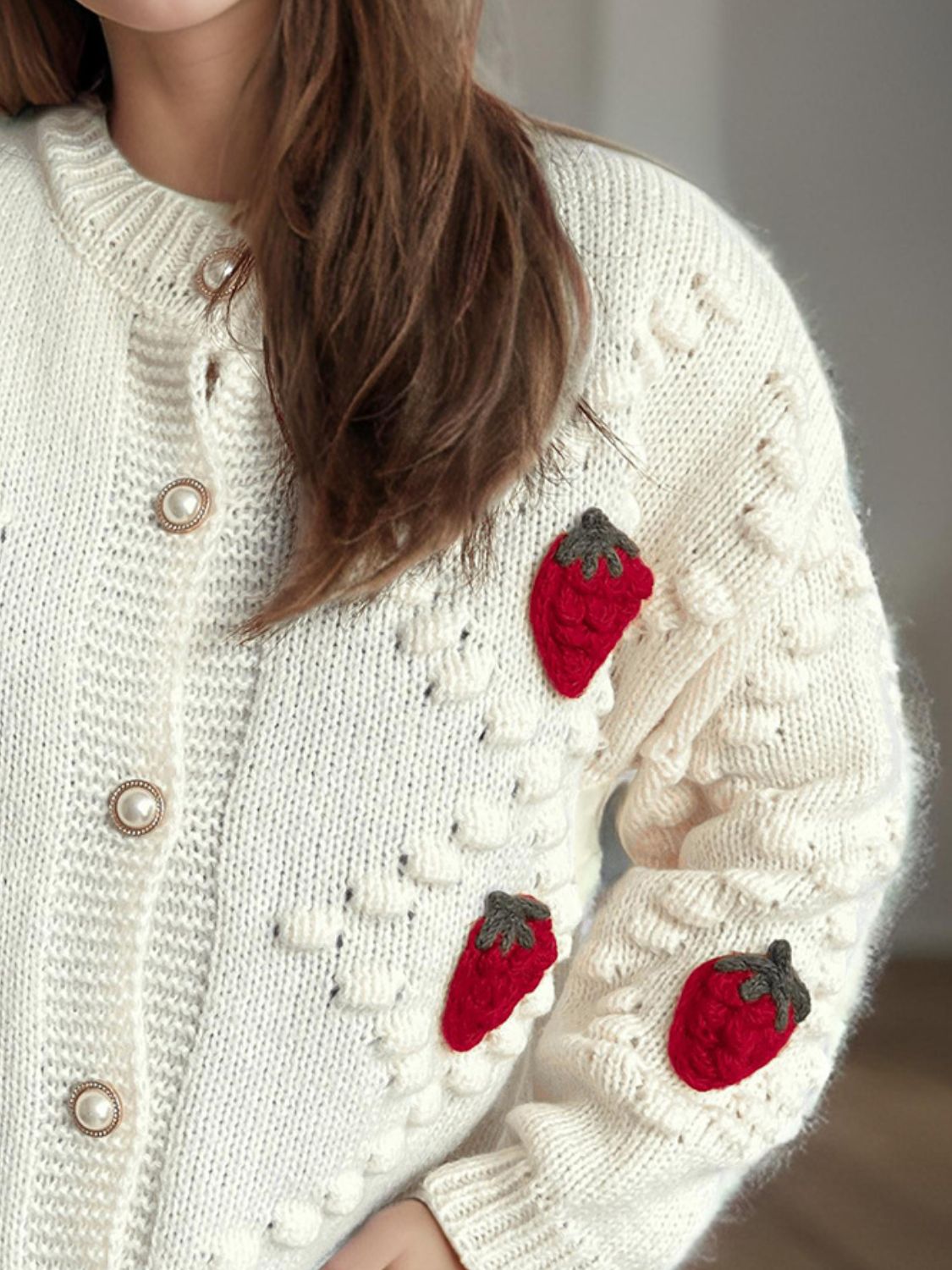 Strawberry Button Down Long Sleeve Cardigan 90dae4fc-fe8d-48a8-a2ed-22043502715e-Max Glownestbest