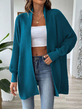 Open Front Long Sleeve Cardigan Deep Teal One Size 90f6c3f4-eb87-471e-a425-470627f47a56-Max Glownestbest