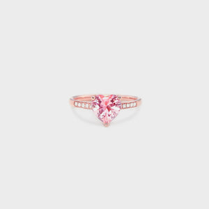 Heart Zircon 925 Sterling Silver Ring Rose Gold 913413a5-efcb-48b4-80b6-9d9a354c6799-Max Trendsi