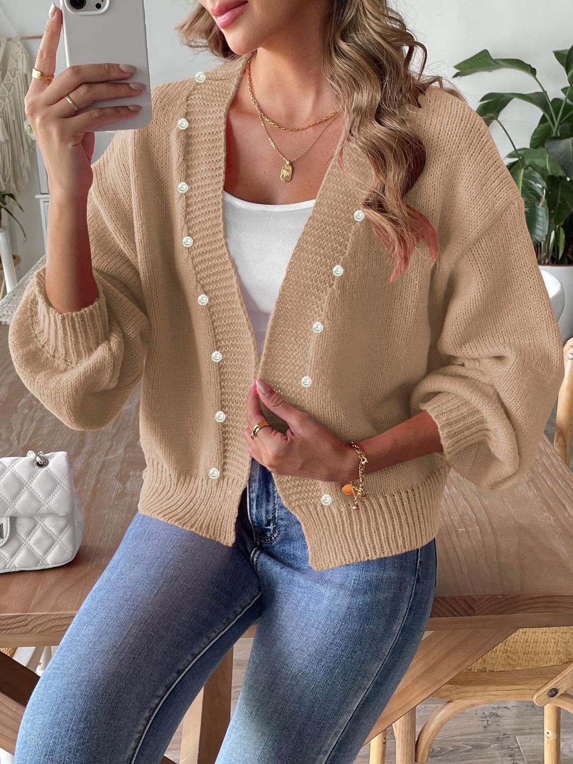 Pearl Open Front Long Sleeve Cardigan 914c02da-0a09-4ba3-983c-b05439e4a691-Max Glownestbest