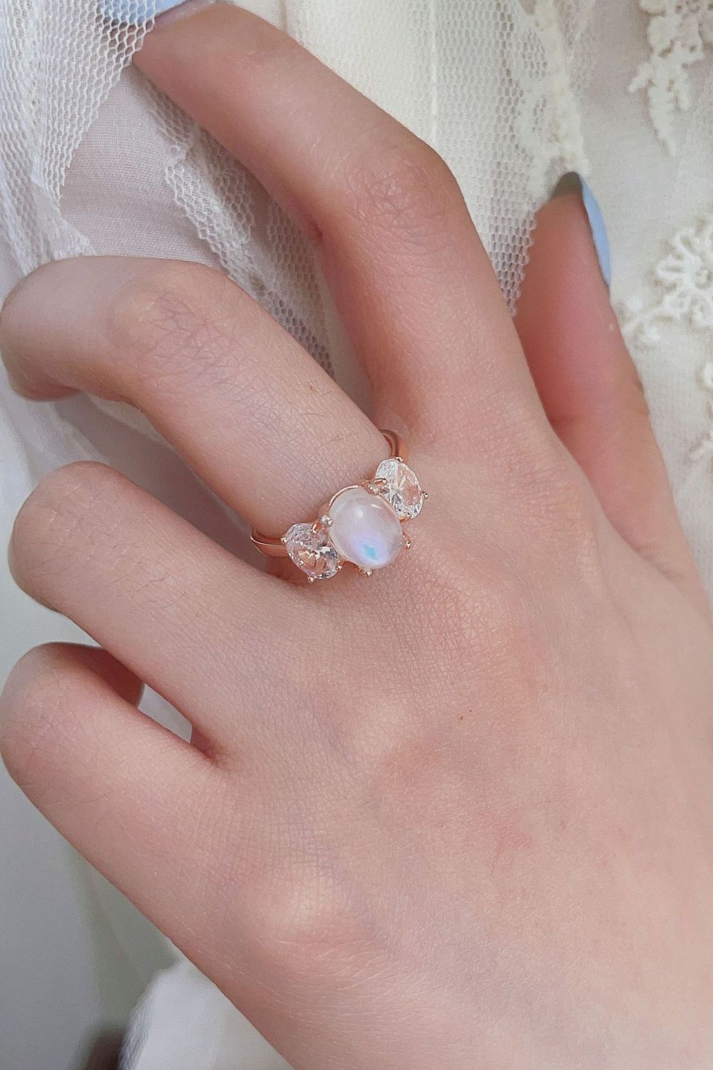 High Quality Natural Moonstone 925 Sterling Silver Three Stone Ring 918c6165865d4c6cba43d157441c43da-Max Trendsi