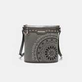 Nicole Lee USA Metallic Stitching Embroidery Inlaid Rhinestone Crossbody Bag Gray One Size 91cc7566-2ca2-4668-b17b-3a3291a9c95a-Max Trendsi