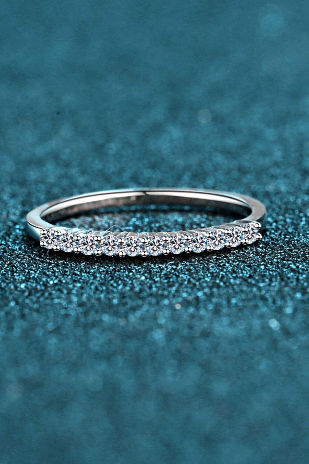 925 Sterling Silver Inlaid Moissanite Polished Ring 922c981d670a48deb2e6c07a06cdb9ec-Max Trendsi