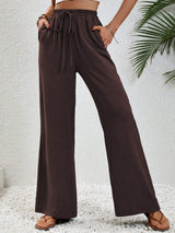 Wide Leg Drawstring Pants Dark Brown 9333e3c0-e54f-499e-a9f7-bdadb977d595-Max Trendsi
