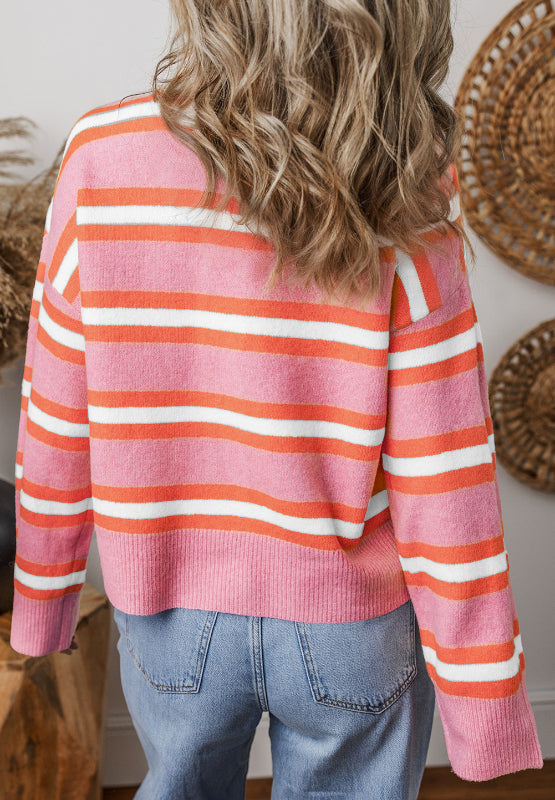Striped Button Down Long Sleeve Cardigan 93394483-a14c-4db3-8cdc-2a2f8d001aa8-Max Glownestbest