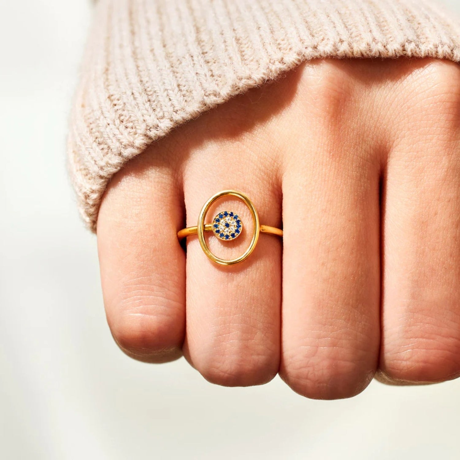 925 Sterling Silver Evil Eye Ring Gold 937f8b91-2c44-4e4d-a96d-3b569f7e0dd9-Max Trendsi
