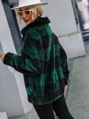 Glownestbest ® | Plaid Zip-Up Collared Jacket 939ed2f7053a421882289eddd45f7ce9-Max Glownestbest