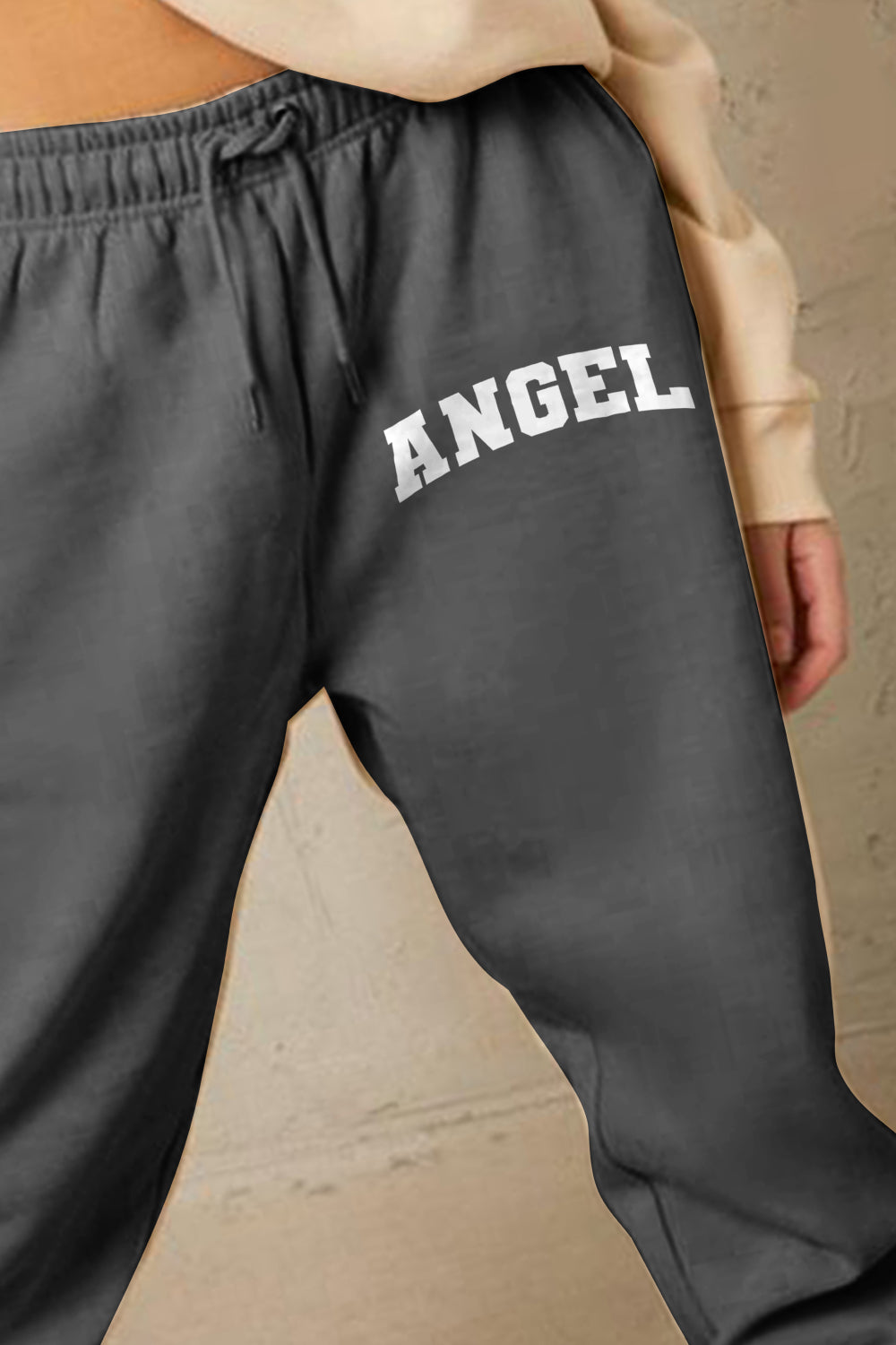 Simply Love Simply Love Full Size Drawstring Angel Graphic Long Sweatpants 957d5b1d22c942dcad50da77307e668a-Max Trendsi