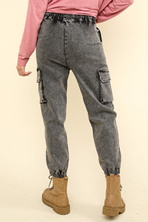 VERY J Washed Drawstring Jogger Cargo Jeans 9677afba-6990-4c58-9906-b84d65ce35d6-Max Trendsi
