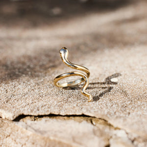 Snake Shape 18K Gold-Plated Bypass Ring 96bdd90f-c901-42e0-8c6e-b4ece2af1eef-Max Trendsi