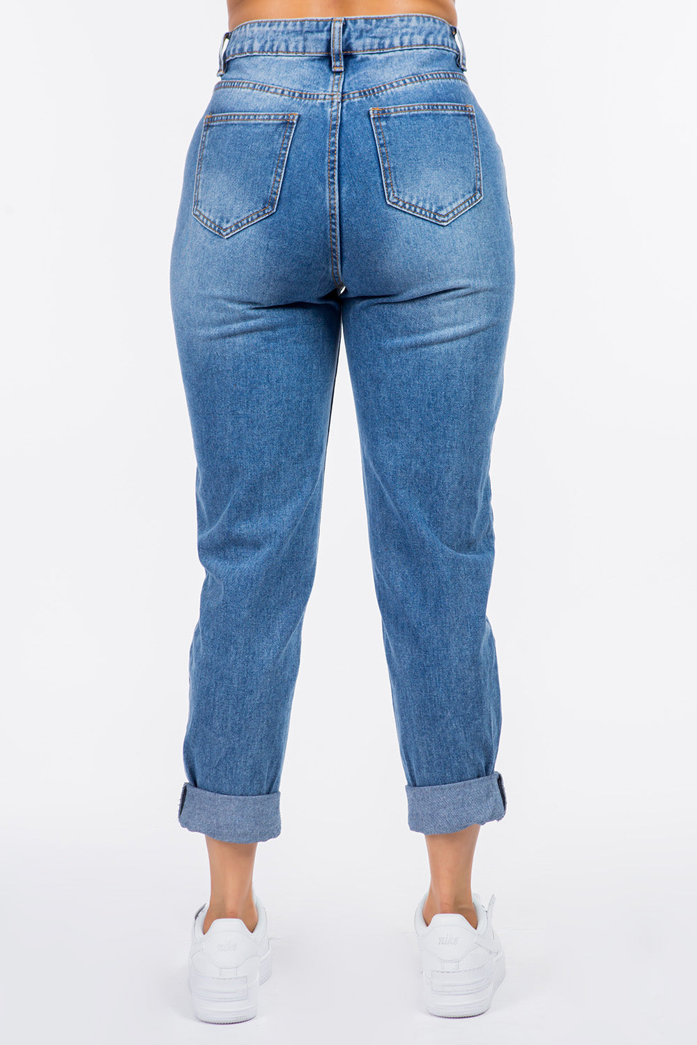 American Bazi High Waist Pleated Waist Mom Jeans 96ca1f61-2875-40b2-931b-c9ba4c746b5e-Max Trendsi
