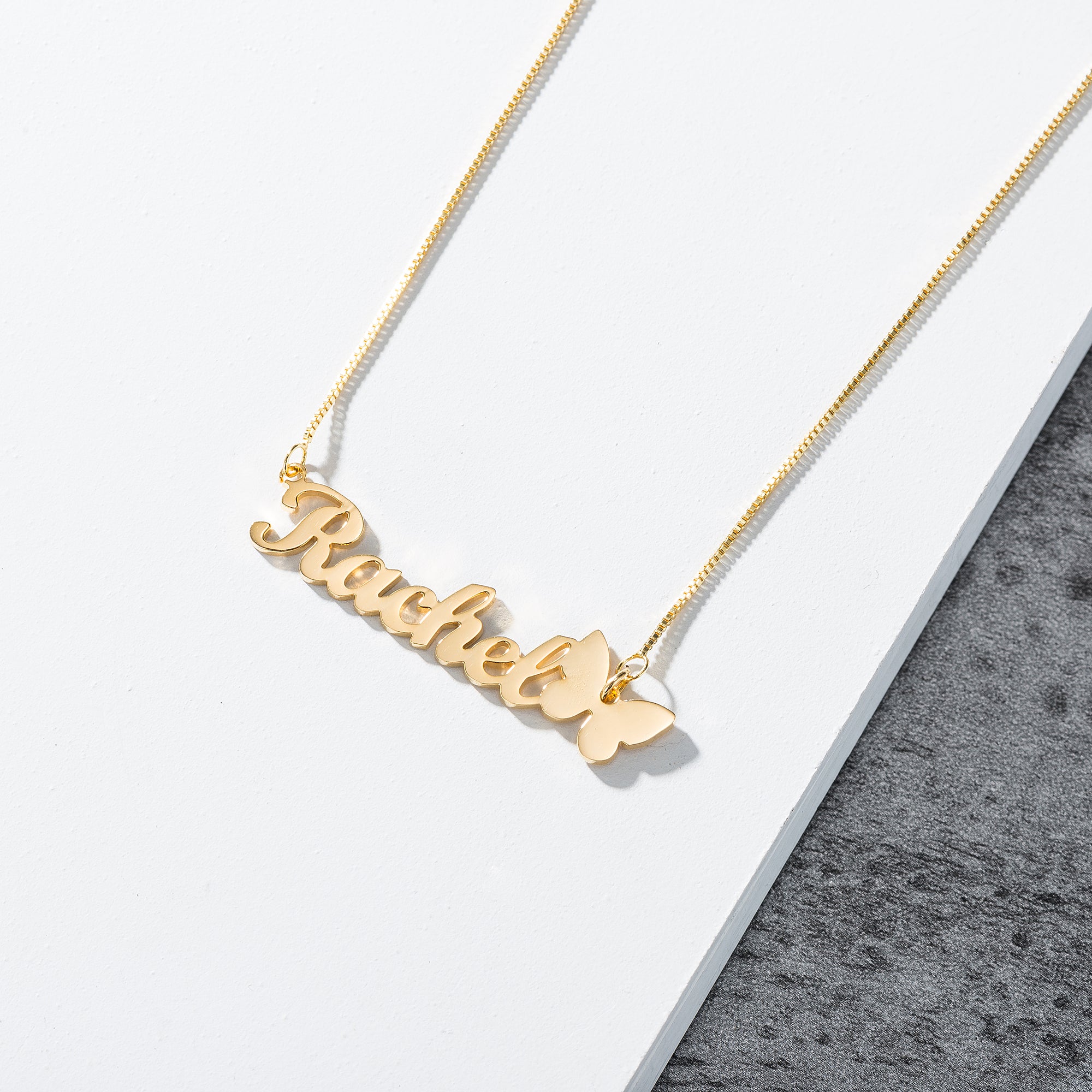 Beautiful Butterfly Custom Name Necklace 96f8cf86-b87b-4a4e-a2f3-1b9fae94d3a5 Artshiney