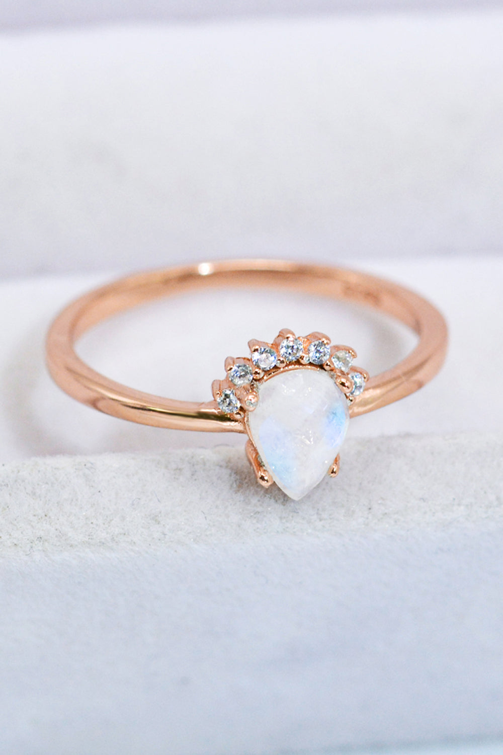 18K Rose Gold-Plated Pear Shape Natural Moonstone Ring 9709008ff9c04ee4960b1cd30f3dd32b-Max Trendsi