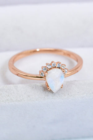 18K Rose Gold-Plated Pear Shape Natural Moonstone Ring 9709008ff9c04ee4960b1cd30f3dd32b-Max Trendsi