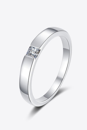 Inlaid Moissanite Rhodium-Plated Ring 974527e5b08e4f9e8aa459cfa9e82730-Max Trendsi