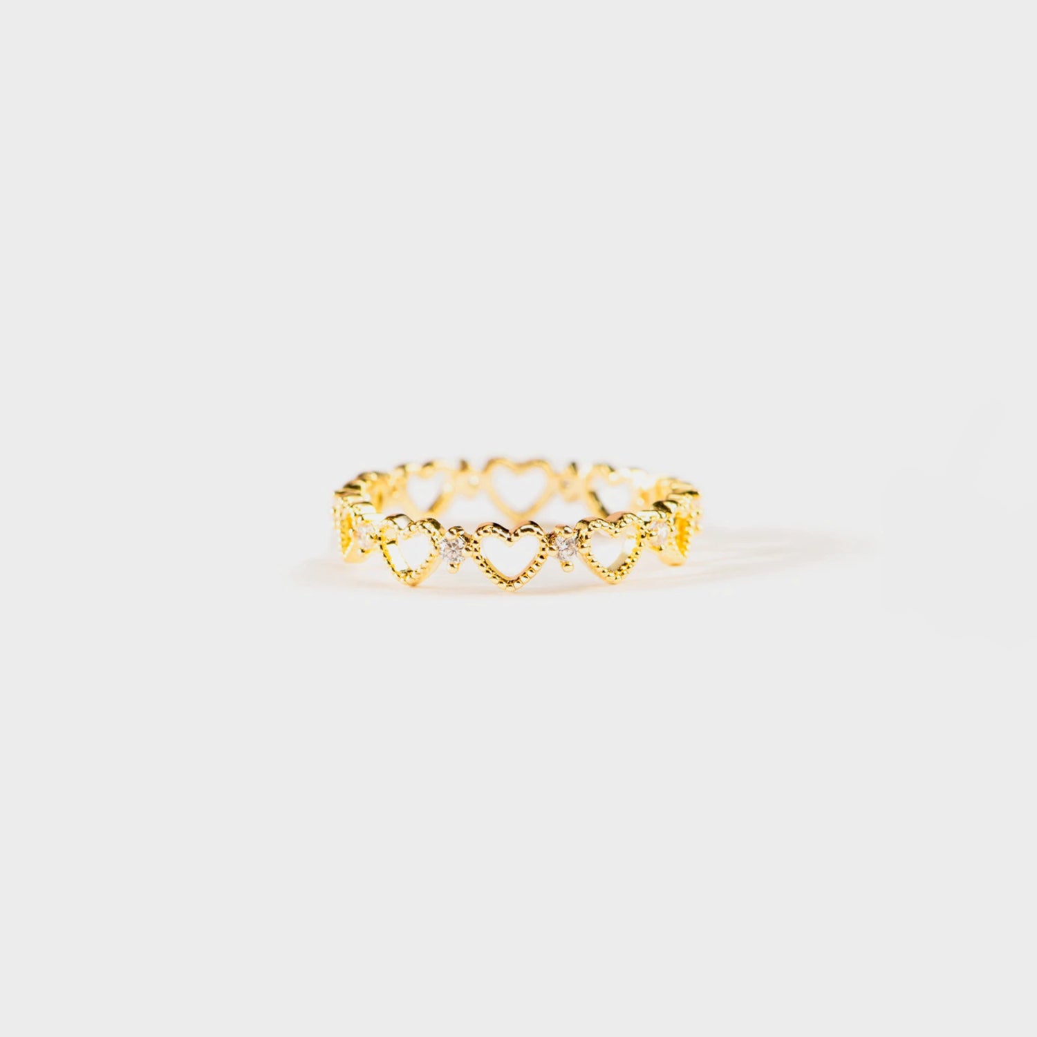 Heart Shape 18K Gold-Plated Ring Gold 9776c299-eaf0-4c25-9e48-06a5e2ee5eaa-Max Trendsi