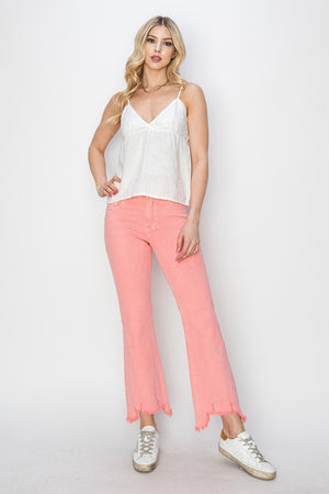 RISEN Raw Hem Bootcut Jeans with Pockets 97b32191-a76f-4f03-9c3e-93d5b50ce718-Max Trendsi