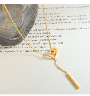 Fashion Simple Geometric Square Long Tassel Necklace 97c45c8a-c492-4ca3-9613-004e50ec8dc4 Artshiney