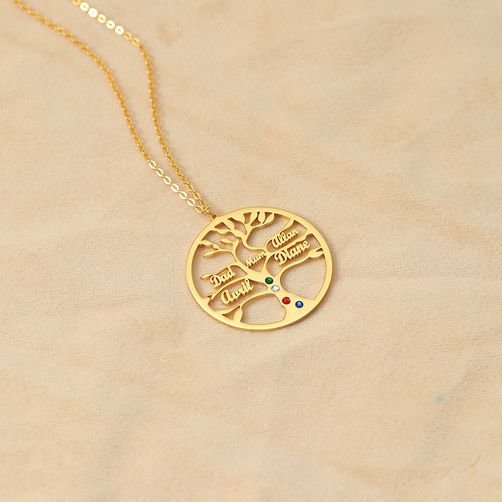 Trendy Fashion Hollow Round Matching Tree of Life Customizable Name Design Versatile Necklace 97d2d219-3ee8-4c93-842b-2de2a794098a Artshiney