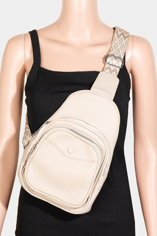 Fame Textured PU Leather Sling Bag TP One Size 982663da-3b17-4c27-8754-bfb6e9fc214f-Max Trendsi