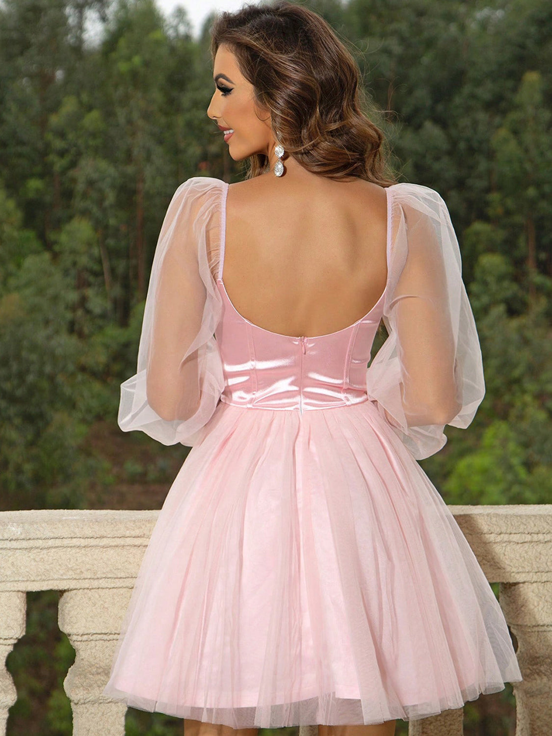 Sweetheart Neck Balloon Sleeve Mini Dress 9862838c-e300-40ae-9fc4-a0683cde1b71-Max Glownestbest